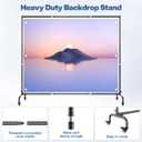10x7.5ft Backdrop Stand with Wheels, Heavy Duty Back Drop Adjustable Photo Backgound Support Kit, Moveable Banner Frame for Parties/Photography/Wedding/Studio