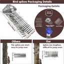 Bird Spikes 360Bend 100cm Anti Climb Spikes Squirrel Deterrent for Outside to Keep Birds Pigeon Racoon Squirrel Cat Away from Porch Baffle Feeder Yard Patio Garden, Fence Spikes with Accessories