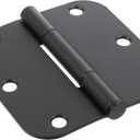 Set Of 2: Hardware Essentials 854322 Round Corner Squeak-Proof Door Hinges, 3-1/2 inch, 3-1/2", Oil Rubbed Bronze, 3 Pieces, Oil-Rubbed Bronze ; Gloves Size S