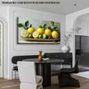 ANRUOXI Lemon Wall Art, Lemon Art Pictures for Kitchen, Fruit Painting Artwork for Dining Room Living Room, Farmhouse Citrus Canvas Painting Rustic Framed Ready To Hang 12x24''