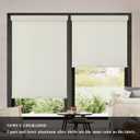 AOSKY Blackout Roller Shades Cordless Blinds for Windows, Free-Stop Shades with Valance, Thermal Insulated Fabric, UV Protection, Natural Woven Blinds for Home and Office (29" W x 72" H, Ivory)