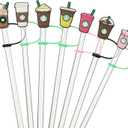 2 x Straw Cover Compatible With Starbucks Cup, 7Pcs Reusable Drinking Straw Cover, Splash Proof Straw Cover Cap, Straw Covers Cap for Tumbles,Cups Accessories (7-8MM-7PCS).