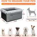 JOEJOY Deluxe Dog Booster Seat with Sturdy Metal Frame and Safety Leash for Small Pets up to 20 lbs - Portable Puppy Dog Car Seat with Thick Cushion and Storage Pockets for Small Dogs
