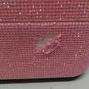 Honeydak Bling Makeup Organizer for Teen Girl Christmas Gifts Rhinestone Cosmetic Display Cases with Transparent Cover, Skincare Organizers Perfume Organizer for Countertop, Desk(Pink,Rhinestone)