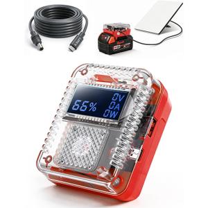 Starlink Mini 138W USB Battery Charger Adapter for Milwaukee M18 18V Batteries, Power Inverter Converter with 18AWG 2M DC Cord, DC Connector for Phone/Laptop, Outdoor Emergency Power Station