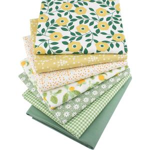Hanjunzhao Fat Quarters Fabric Bundles,Print Floral Plaid Solid Quilting Fabric for Sewing Crafting,18 x 22 inches