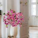 DILATATA Artificial Bougainvillea Branches 47" Long Wisteria Vines Trailing Artificial Flowers for Front Door Porch Planter Urn Patio Balcony Drooping Flowers Purple Bugambilias