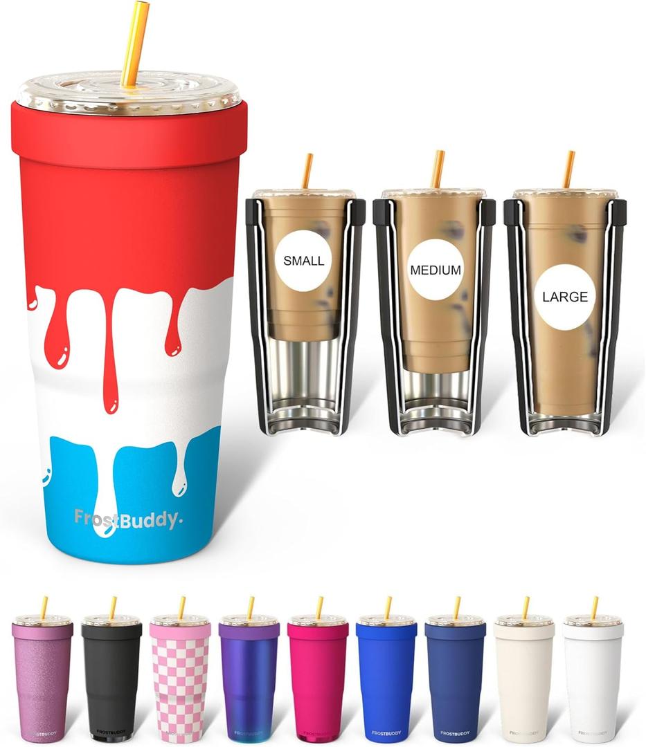 Frost Buddy Togo Buddy 30 oz Stainless Steel Vacuum Insulated Tumbler To Go Coffee Cup – Iced Coffee Cups, Iced Coffee Sleeve, Travel Mug, Thermal Cup for Hot & Cold Drinks, Dunkin Cup (Rocket Pop)
