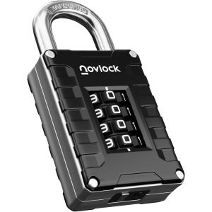 Locker Lock for Gym, School, Home & Work | 4-Digit Combination Padlock | 1-Pack, Black/Silver