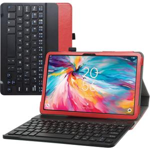 for TCL TAB 10 NXTPAPER 5G Case 9199S, Premium Vegan PU Leather with Detachable Keyboard Stand Cover for TCL TAB 10 NXTPAPER 5G 10.4" Tablet Case 9199S,Black