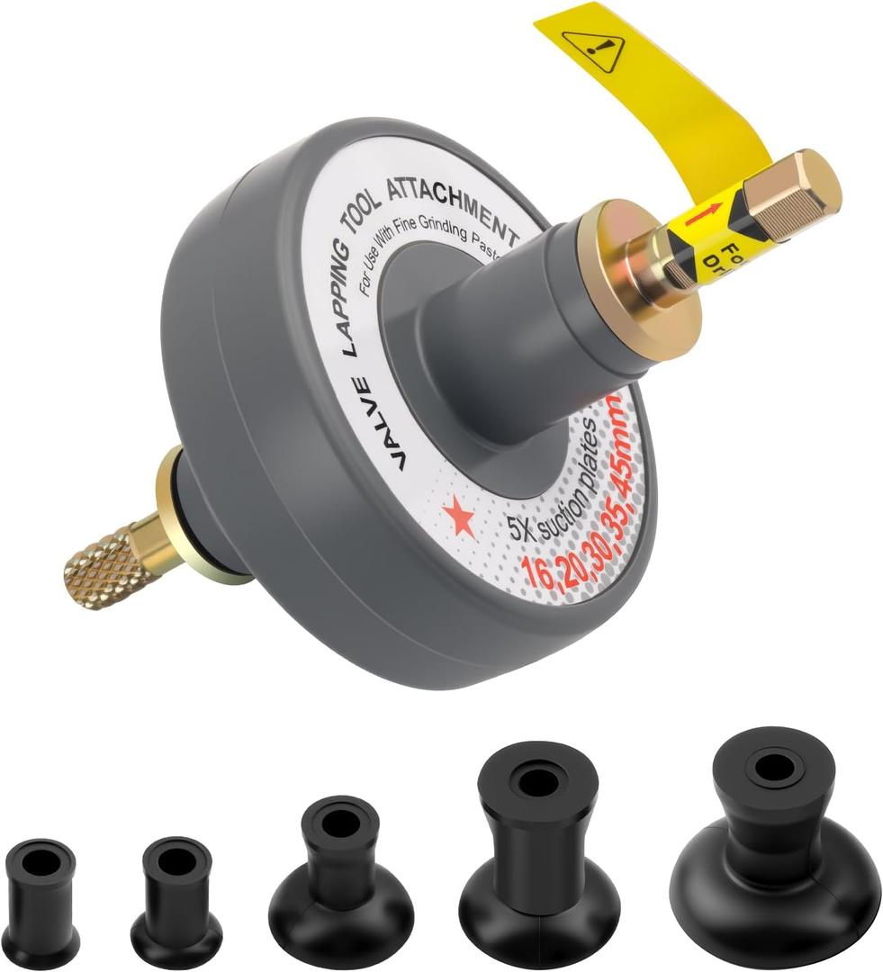 Valve Lapping Tool Kit with 5 Suction Cups,Valve Lapping Kit with Working Speed of 1000-1250 RPM,Universal Valves Grinding Tool Attachment Tools for Small Engine Repair