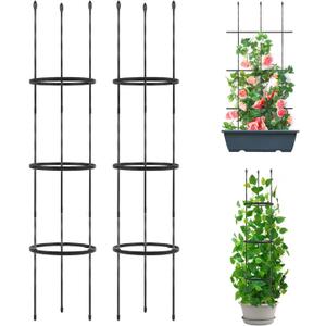 2 Pack Garden Trellis, 2 in 1 Plant Cages & Supports for Vines Crop, Potted/Climbing Plants Indoor Outdoor, Plant Stake for Flower, Vegetable, Tomato, Pot Trellis