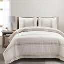 Lush Decor Stripe King Comforter Set, King Size Comforter Set, Neutral