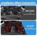 Engine Bay Panel Cover Trim Compatible with Chevrolet Corvette C8 Stingray 2020-2024 Aluminum Alloy 2PCS Engine Compartment Left Right Protection Leakproof Cover Trim Accessories (Red-Style B)