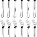 12-Pieces Salad Forks, HaWare Stainless Steel 6.7 Inches Small Dessert Forks, Classic Elegant Design, Mirror Polished, Dishwasher Safe