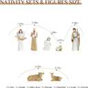 Storieme Christmas Nativity Set Indoor: 8-Piece 7.56 Inches Religious Resin Figurines Nativity Scene for Farmhouse Tabletop Decor Holiday Tradition