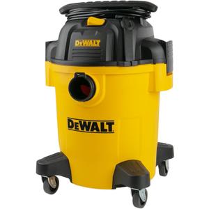 DEWALT Shop Vacuum 6 Gallon 4HP Poly Wet Dry Vacuum Ultimate Cleaning Solution for Construction Workshop Environments for Jobsite Garage Home W/Inflation Ket, Yellow, DXV06PL