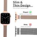 MARGE PLUS Slim Milanese Loop Compatible with Apple Watch Band for women 41mm 40mm 38mm 42mm 46mm 45mm 44mm, Stainless Steel Strap work on iWatch Series 11 10 9 8 7 6 5 4 3 & SE 3 2 1