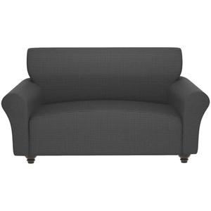 Stretch Couch Covers for 2 Separate Cushion Couch Sofa -Living Room Couch Sofa Cover,Washable Sofa Slipcover,Pet Friendly Furniture Protector with Elastic Bottom,Universal Fit for Home(Gray,Loveseat)