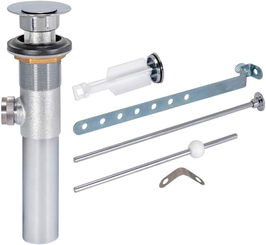 EZ-FLO Pop-Up Lavatory Sink Drain Assembly, Brass Body with Chrome-Plated Finish, 22-Gauge Tailpiece, 10901