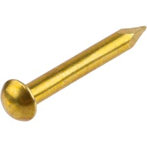 Solid Brass Escutcheon Pins - 1/2" Long - Pack of 100 - Small Round Head Nails - Decorative Nails for Wood - EP1-B