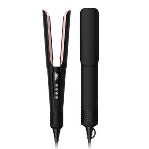 Hair Straightener - 2 in 1 Wet to Dry Hair Dryer and Straightener with High-Speed Airflow + Rapid Heat-Up + Customizable Temperature + LCD Display & Auto Shut-Off + No Heat Damage for All Hair Types (Black)