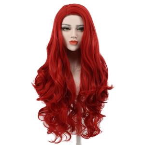 karlery Women's Long Wave Red Hair Halloween Cosplay Wig Anime Costume Party Wig