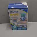 16 Pack Vacuum Storage Bags with Hand Pump, 4 Jumbo + 4 Large + 4 Medium + 4 Small Plastic Packaging Bags, 80% Space Saver Vacuum Seal Bags for Clothing, Travel Lugggage, Blankets, Comforters