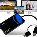 OREI SplitExtend HDMI Splitter Extended Display for Dual Monitor - Multi-Monitor Display 3 Separate Screens - USB A & USB-C Adapter to HDMI 2.0, 4K@30Hz Output 1, 1080p Output 2 for Windows, Mac OS G (Blue)