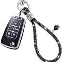 COXTOBRH for Chevy Key Fob Cover with Crystal Car Keychain, Key Case Protection for Chevrolet Buick Encore Regal Camaro Cruze Equinox Impala Malibu Sonic Spark SS GMC, Black set of 2