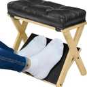 Double Step Foot Rest for Under Desk at Work, Wooden Under Desk Footrest with Non-Slip EVA Stepping Surface, Ergonomic Foot Stools for Under Office Desk, Enhances Posture,Home Office Gaming