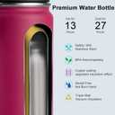 koodee Insulated Water Bottle, 18 oz Stainless Steel Double Wall Vacuum Wide Mouth Sport Bottle with Leakproof Spout Lid (Fuchsia Red)