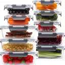 Skroam 10 Pack Glass Meal Prep Containers, 22 OZ Glass Airtight Food Storage Containers with Lids, Pantry Kitchen Storage Containers for Lunch, Food Storage, Meal Prep, Lunch Bento Boxes