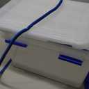IRIS USA 2-Pack 44 Qt Storage Bins with Gasket Lids, Clear/Blue