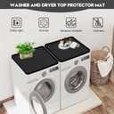 2 PCS Washer and Dryer Top Protector Mat, 27''x 27'' Silicone Washer and Dryer Covers for Top,Non Slip Heavy Duty Washing Machine Cover Protector Top Load for Laundry and Kitchen, Black