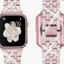 Bands Compatible with Apple Watch 49mm 46mm 42mm 45mm 41mm 44mm 40mm, Bling Rhinestone Diamond Metal Replacement Strap for iWatch Series 10/9 / 8/7 / 6/5 / 4/3 / SE/Ultra Women Men