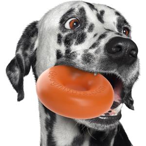Goughnuts Dog Toys for Aggressive Chewers | Virtually Indestructible Dog Toys for Medium Breeds Such as Pit Bulls | Heavy Duty Dog Toy | Orange