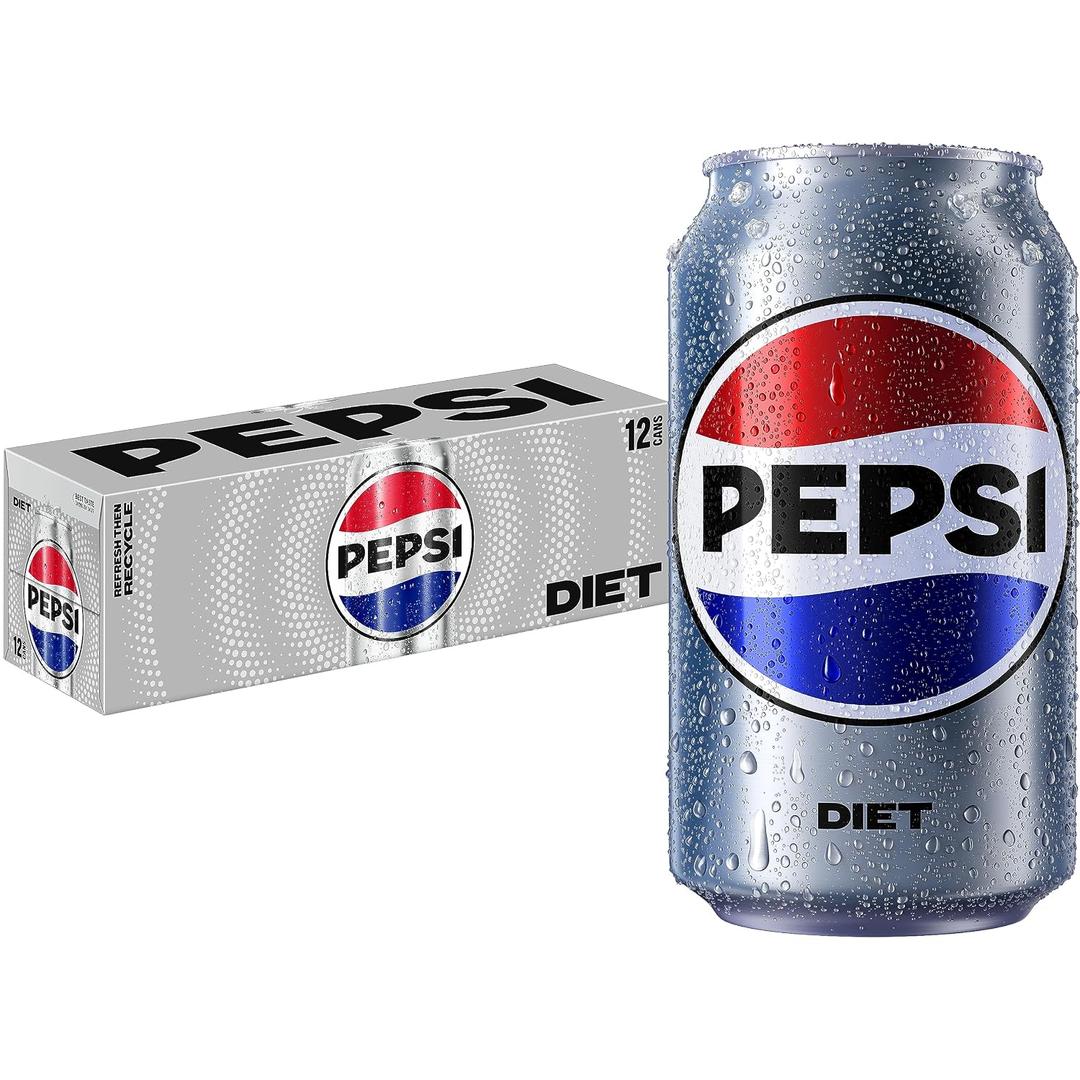 Diet Pepsi Cola Soda, 12 Fl Oz Cans (Pack of 12) (EXP 10/06/26)
