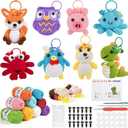 8Pcs Crochet Kit for Beginners, 2026 Great Christmas Gift for Crochet Lovers, DIY Craft for Adults and Kids, Crocheting Animal Kits with Step by Step Videos, Yarn, Crochet Hook, Birthday Holiday Gift