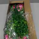 Artificial Flowers for Outdoors UV Resistant - 12 PCS Bundles Faux Fake Outdoor Plants Plastic Flowers Bushes Shrubs No Fade Artificial Greenery Home Porch Stems Outside Window Box Decor(Magenta)