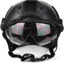 Airsoft Helmet,Fast PJ Type Helmet with Airsoft Goggles Front NVG Mount and Side Rail for Airsoft/Paintball Outdoor Activities, Medium