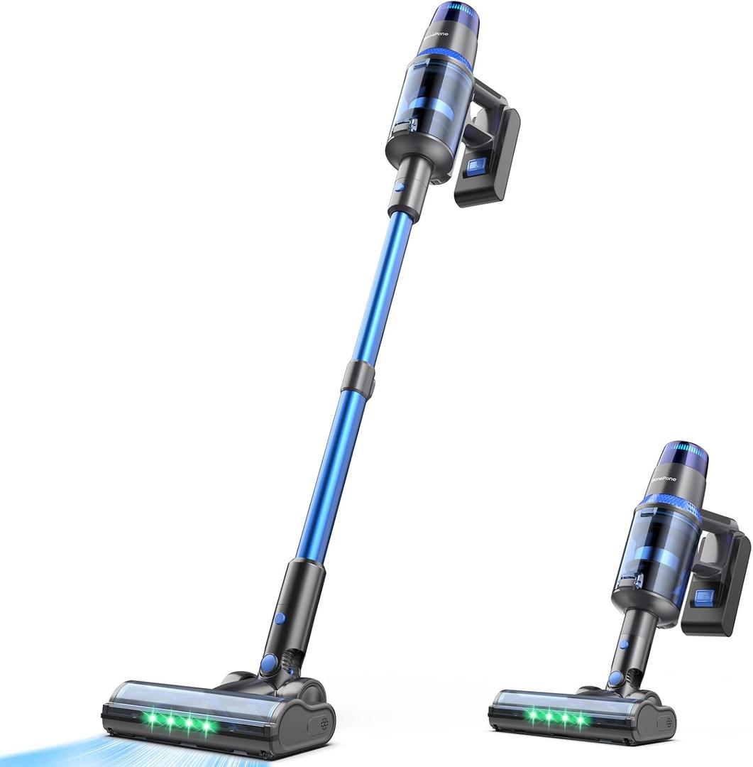 V25 Cordless Vacuum Cleaner, 680W 60Kpa Powerful Stick Vacuum with Dust Sensor, Digital Display