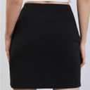 SOLY HUX Women's Plus Size High Waist Elastic Slit Sexy Stretch Fitted Bodycon Mini Skirts (Black, S)