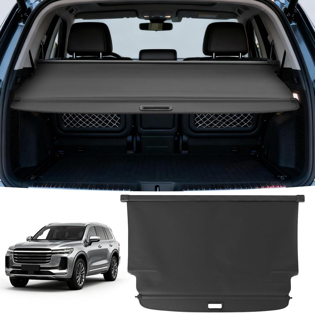 Cargo Cover for Ford Bronco 4-Door 2021-2026 Accessories Leather Retractable Trunk Cover Security Shielding Shade Cargo Luggage Cover Trunk Storage Privacy Protection Luggage Shade Shield