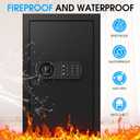 5.2 Cuft Large Home Safes Fire Waterproof, Fireproof Safe Box for Home with Programmable Keypad, Spare Keys and 3 Removable Shelves, Anti-Theft Security Fireproof Document Safe for Money Valuables