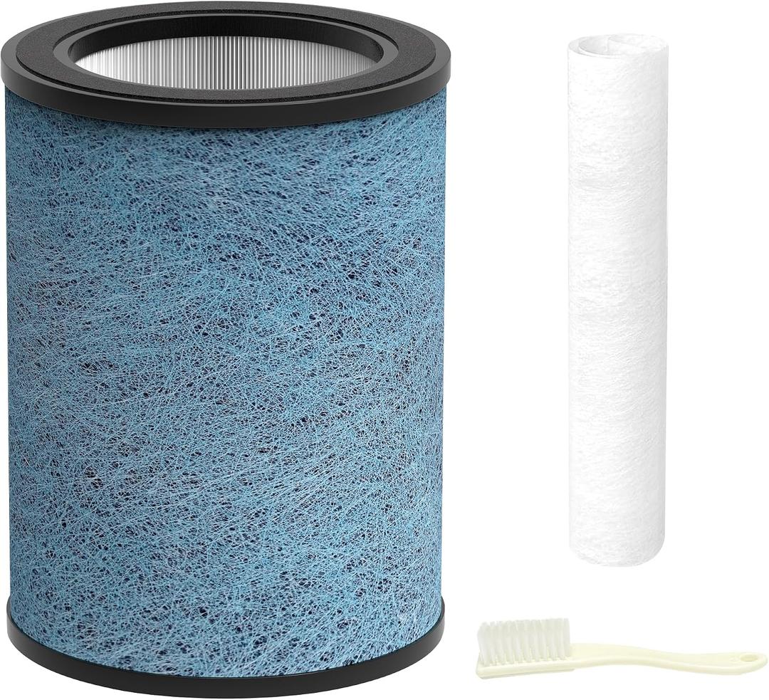 HP302 Neverchange Replacement Filter Compatible with Shark HP301 HP302 AP1000 HC501 HC502 Air Purifier MAX, 4-in-1 H13 Grade True HEPA Filter, Part # HE2FKBAS, HE3FKPET