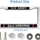 US Army 82nd Airborne Durable License Plate Frame,Veteran US Army Customazible Script Metal License Plate Frame for US Standard Car License (MY008junduiwai369)