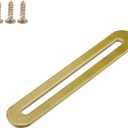 6pcs Gold Straight Flat Brace 4 1/3" x 3/4" Adjustable Shelf Brackets with Single Slot Stainless Steel Repair Fixing Bracket Plates for Furniture Wood Shelf, with Screws