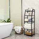 Aquzee 5-Tier Bathroom Shelf, Tall Towel Storage Rack for Bathroom, Standing Shelving Metal Units, Height Adjustable Shlef Display Rack for Laundry Bathroom Kitchen, 15.75”W x 11.81”D x 47.24”H