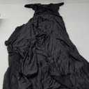 Memoriesea Women's Satin One Shoulder High Split Formal Party Evening Maxi Dress (Large, Black)
